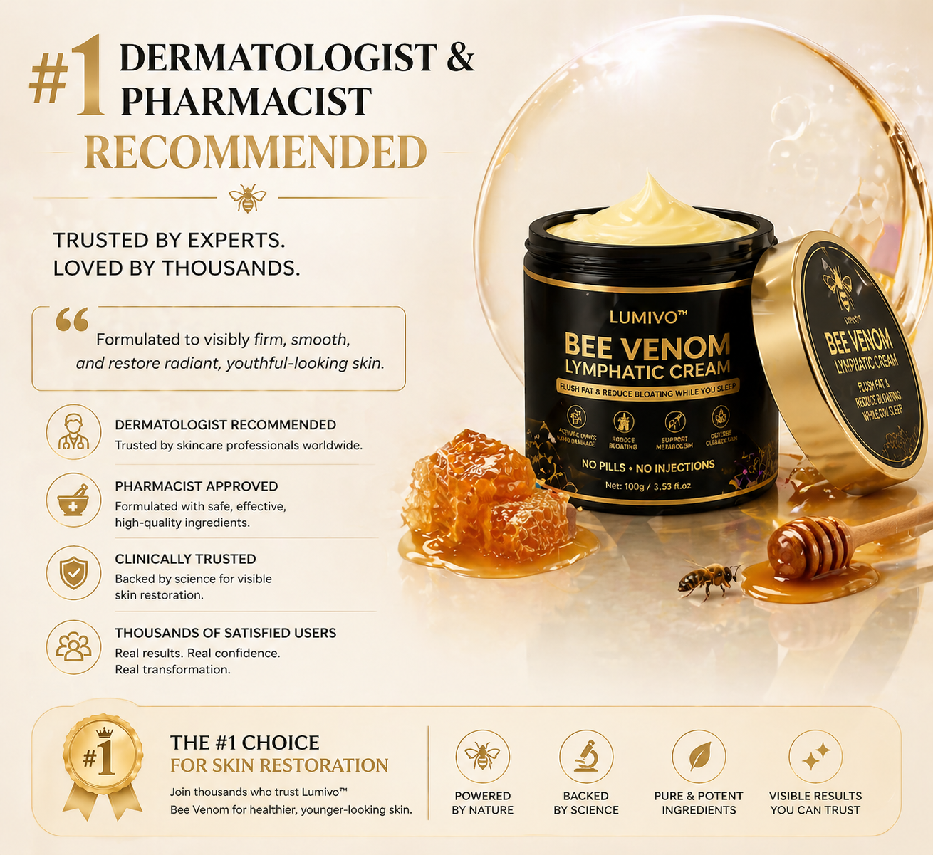 LUMIVO™ Advanced Bee Venom Skin Restoration Cream 🐝 (🔥EXCLUSIVE OFFER - 80% OFF TODAY ONLY) ✨👩🔬