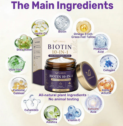 Made and Shipped from USA ✨LUMIVO® Biotin 10-in-1 Skin Restoration Cream 🍀