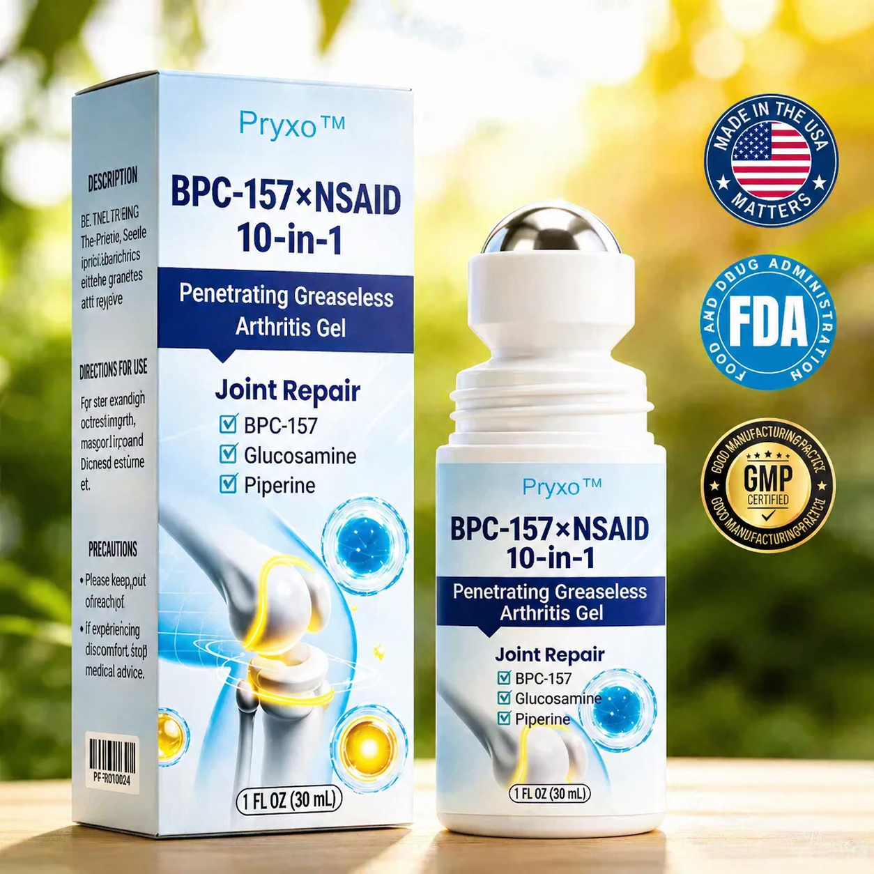 Pryxo® Instant Relief Arthritis Gel (BPC-157 + 10-in-1 NSAID Formula)