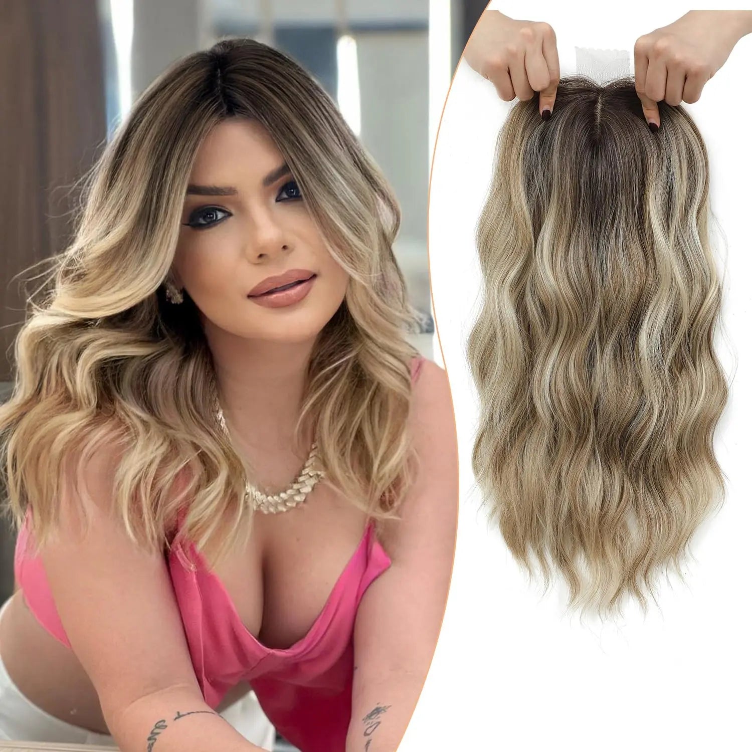 Warm linen with blonde highlights