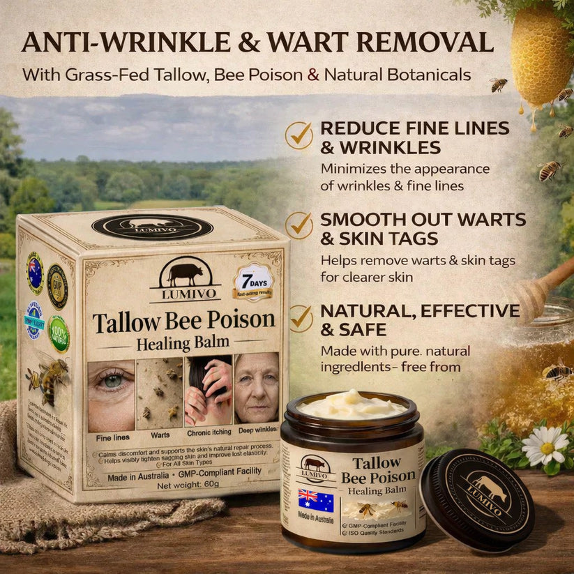 【70% OFF Wraps Up Today】LUMIVO® 🐄Tallow Bee Poison Healing Balm（Sorts Out Spots, Wrinkles & Knackered Skin — Steroid-Free）
