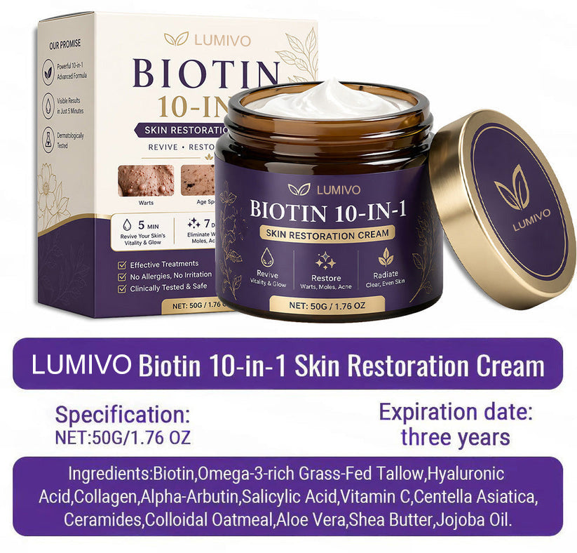 Made and Shipped from USA ✨LUMIVO® Biotin 10-in-1 Skin Restoration Cream 🍀