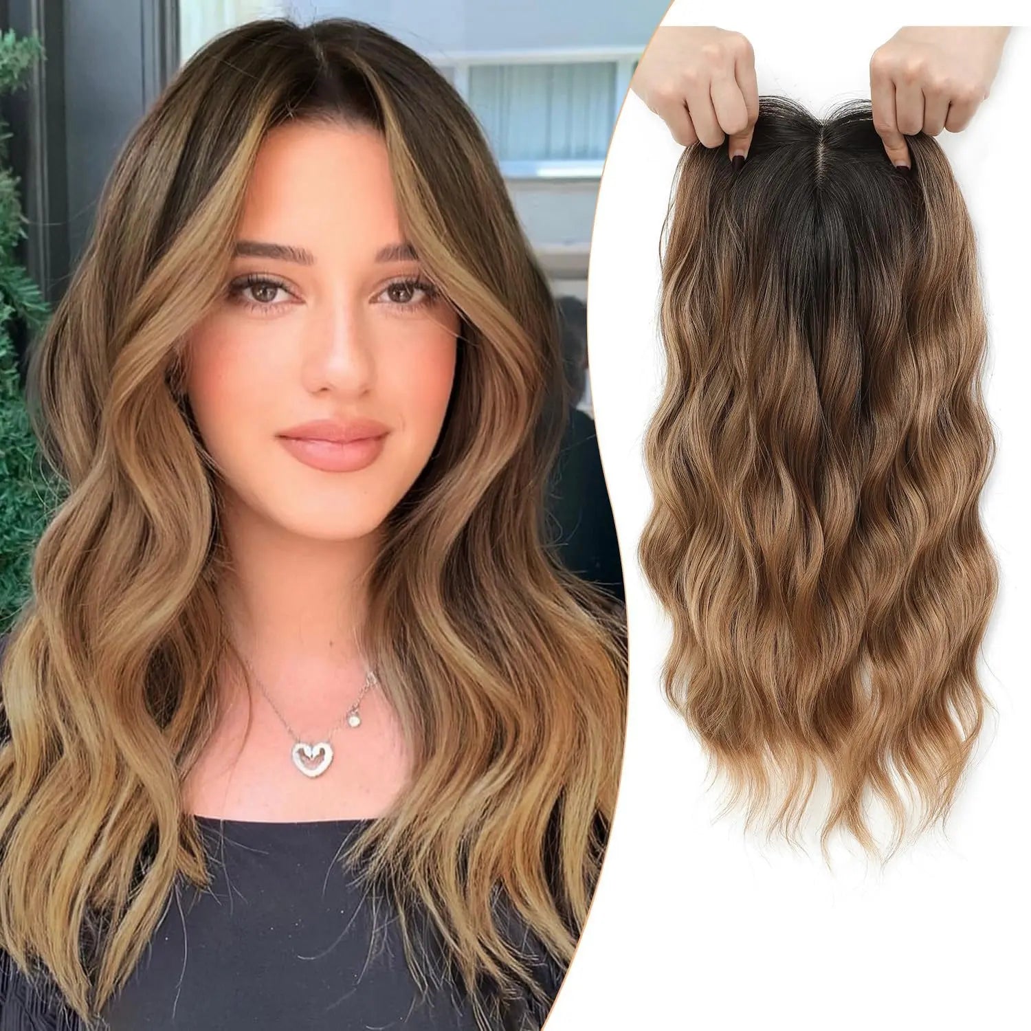 Brown Balayge with dark root