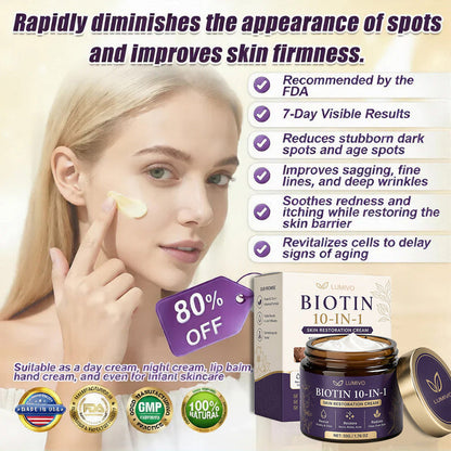 Made and Shipped from USA ✨LUMIVO® Biotin 10-in-1 Skin Restoration Cream 🍀