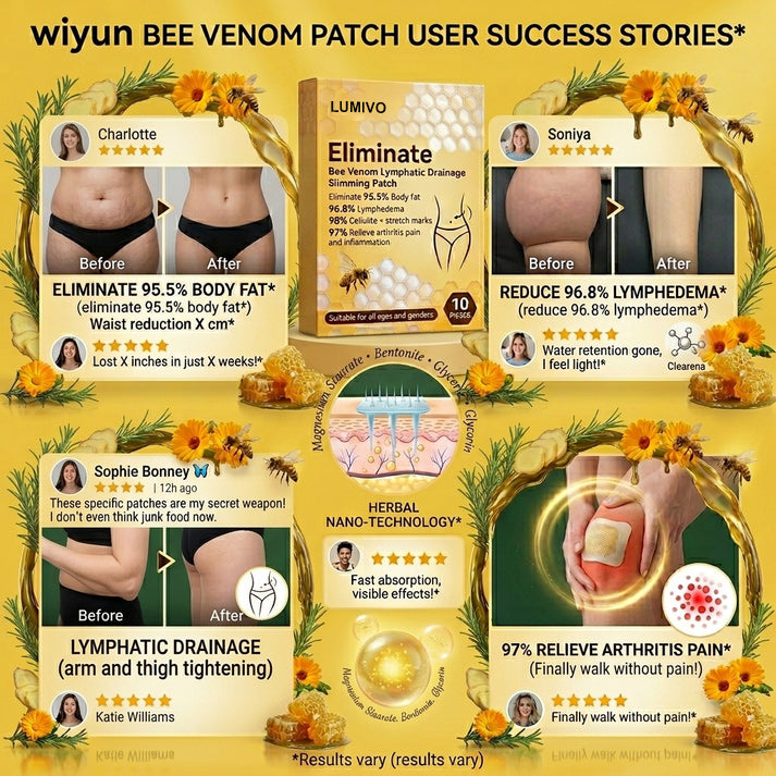 Bee Venom Lymphatic Patch – Flush Fat & Repair Skin While You Sleep Activate lymph drainage to reduce bloating, support metabolism, and restore clearer, healthier skin — no pills, no injections.