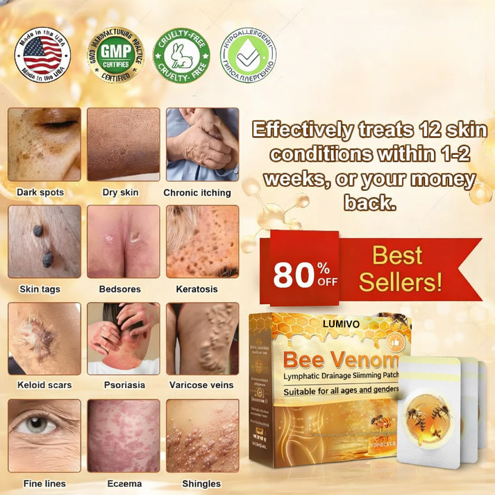 Bee Venom Lymphatic Patch – Flush Fat & Repair Skin While You Sleep Activate lymph drainage to reduce bloating, support metabolism, and restore clearer, healthier skin — no pills, no injections.