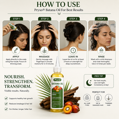 Pryxo® Batana Oil – For Noticeably Thinning Hair & Excessive Shedding