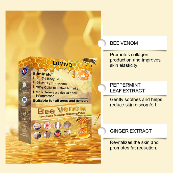 Bee Venom Lymphatic Patch – Flush Fat & Repair Skin While You Sleep Activate lymph drainage to reduce bloating, support metabolism, and restore clearer, healthier skin — no pills, no injections.