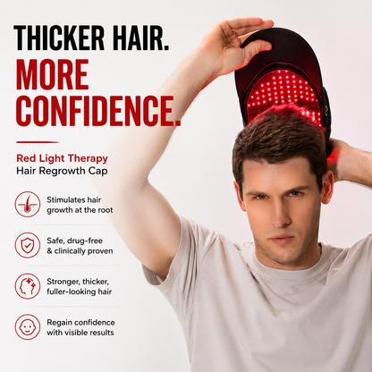 🔥 Advanced Clinical-Grade Red Light Hair Regrowth Therapy Cap