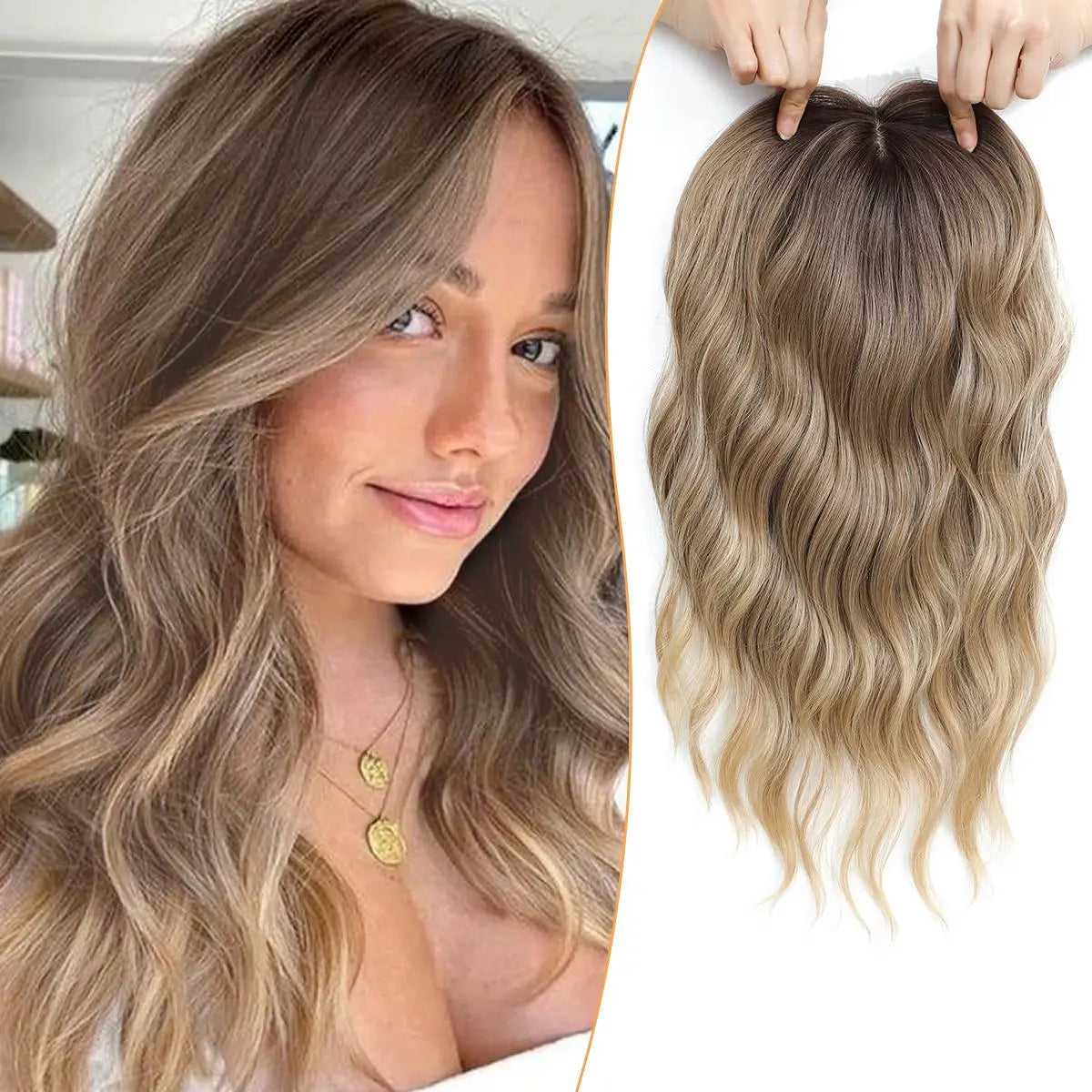 Honey blonde dark root