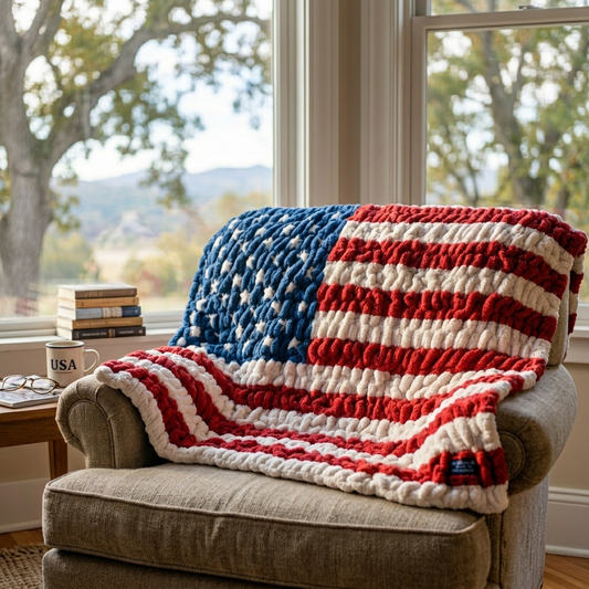 🇺🇸❤️American Flag Flannel Blanket — Ultra-Soft Flannel | Non-Shedding | Suitable for All Seasons